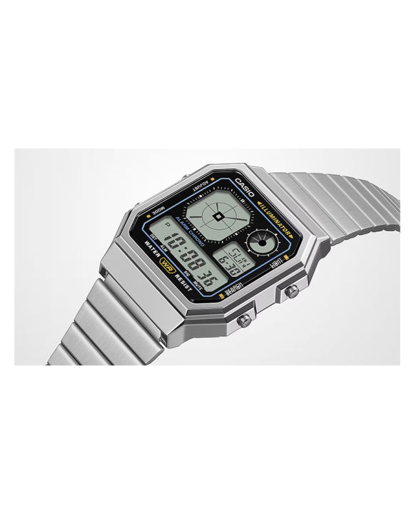Casio%20General%20Vintage%20Mens%20Silver%20Resin%20Case%20Round%20Digital%20World%20Time,%20Stop%20Watch,%20Timer,%20Alarm,%20LED%20Backlight,%20Calendar,%20Multi-Function%20Silver%20Stainless%20Steel%20Bracelet%20Watch-A130WE-1ADF%20-%20Image%204