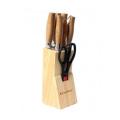 Set Of 8 - Knives Set With Wooden Holder. 
