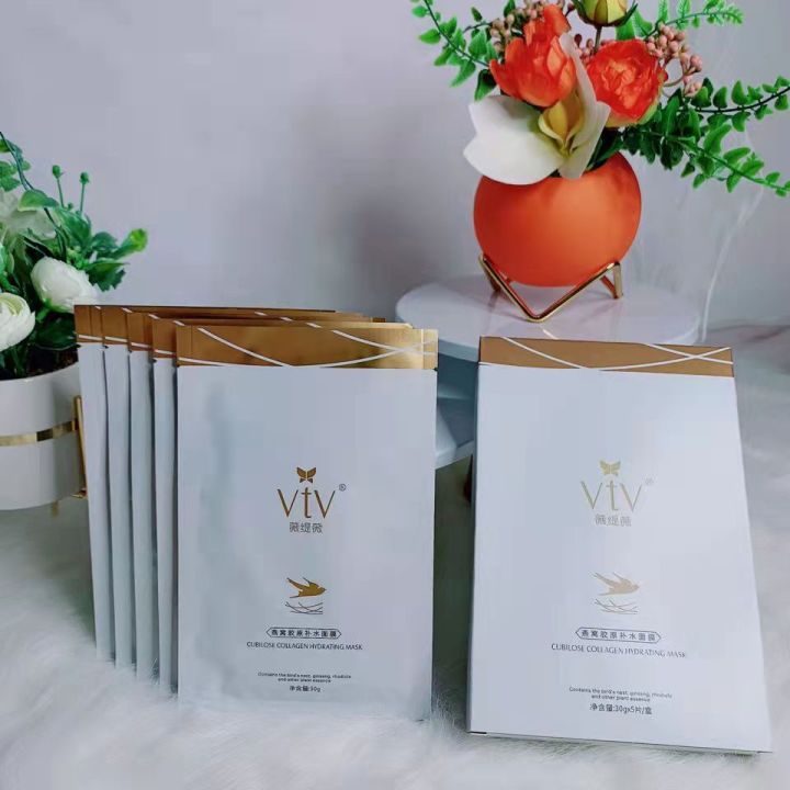 VTV Bird's Nest Mask, Ice Mask, Eye Mask, Hydrating Spray, Facial Cleanser Set, Collagen Moisturizing and Hydrating