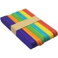50 multicoloured little craft sticks in a pack Ice-cream skewers Wooden Popsicle Sticks (Length: 4 Inches; Width: 1 centimetre) for DIY Craft Creative Designs for Kids' Education / Ice Cream Stick Art. 