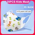 20PCS KF94Face Mask For Kids KF94 Korean Children's Masks 3D Design Protective Kn95 Grade Children's Mask. 
