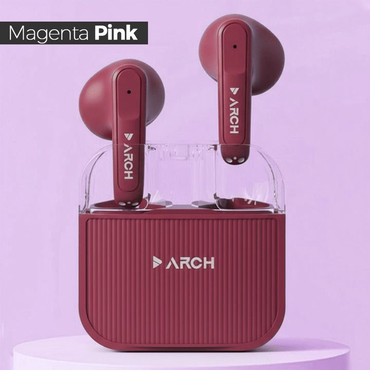 ARCH HERO Magenta Pink Edition – Stylish Wireless Earbuds | 30 Hrs Playtime & Deep Bass Sound