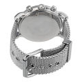Emporio Armani  Stainless Steel Mesh Silver Case Black Dial Chronograph Men's WatchAR8032. 