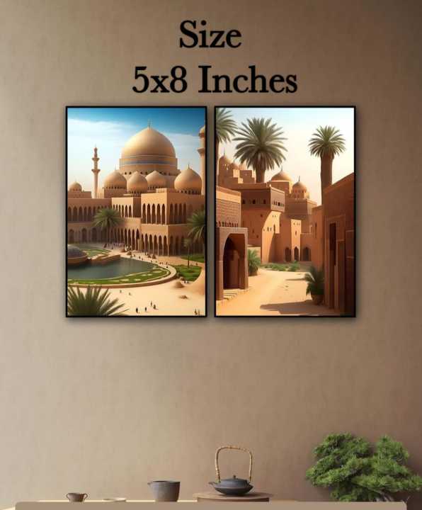 Pack of 2 Customize Photo Tile 5x8 inch size - stickable frame wall art