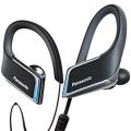 Panasonic Wings Wireless Bluetooth in Ear Earbuds Sport Headphones with Mic + Controller and Flashing LED's RP-BTS50-K (Jet Black), IPX5 Water Resistant. 