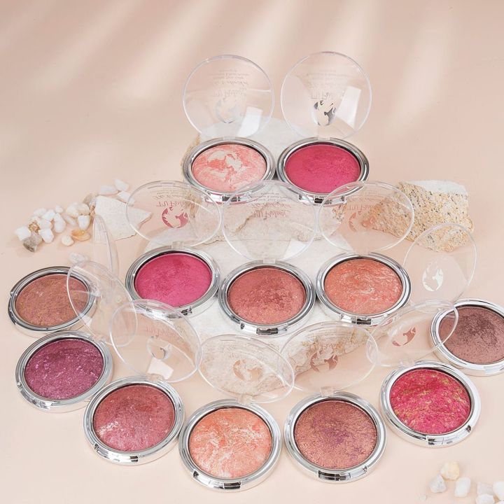 TV Parlour Shimmery Blush on Powder Face Highlighter Brighten Lighting Glow Blush, Shimmer Blush for Natural Glowing Finish, Lasting Lightweight Face Makeup, Gift for Women