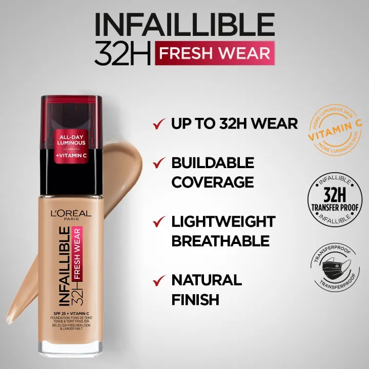 L'Oreal%20Paris%20-%20LOreal%20Infallible%2032H%20Fresh%20Wear%20Breathable%20Liquid%20Foundation%20200%20Golden%20Sand%20-%20Image%203