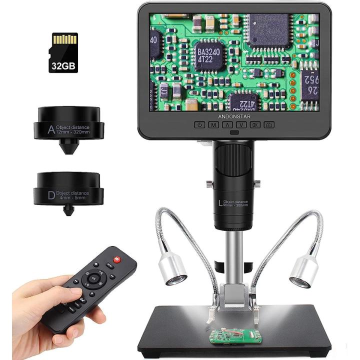 Andonstar HDMI Digital Microscope 2000x  with 7 Inch LCD 3 Lens 2160P UHD Video Record AD246S-M