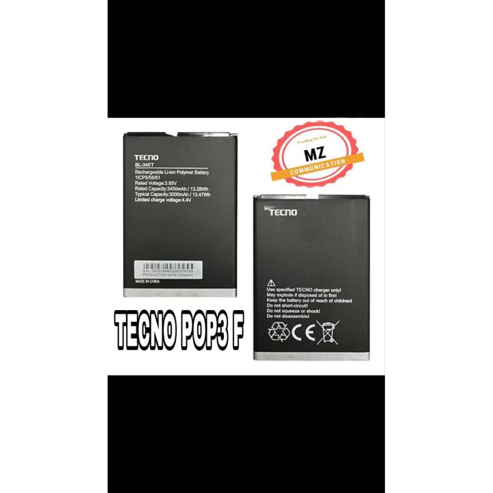 Tecno Pop Tecno Spark Battery Original 2400mAh BL-24ET Battery For