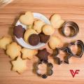 Cookies Pastry Fruit Cutters 12 Pcs Stainless Steel Cookie Cutter Heart Star Circle Flower Shaped Molds. 
