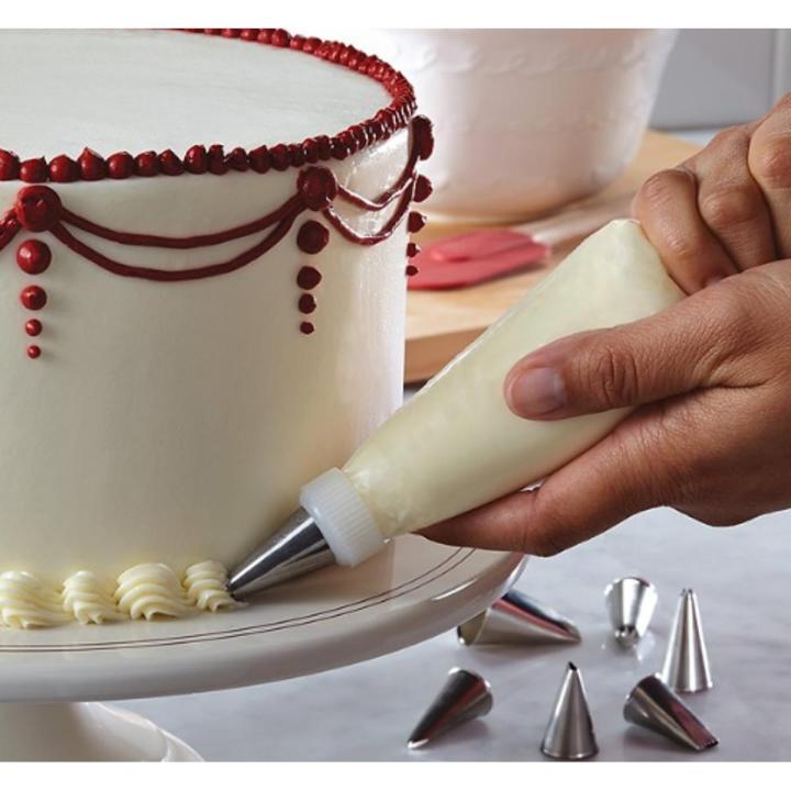 Cakeware 13 Piece Cake Decorating Set Frosting Icing Piping Bag Tips With Steel Nozzles