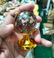 Gold Stand Crystal Rotating Earth & Oceans Paper Weight Globe -Perfect for home and Office Decoration. 