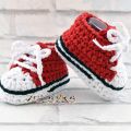 Baby Boy Crochet Bootie - Handmade crochet shoes for baby boy. 