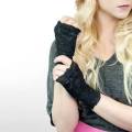 Fingerless Women Lace Gloves Black Ladies Half Finger Fishnet Gloves Sunscreen Mesh Glove. 