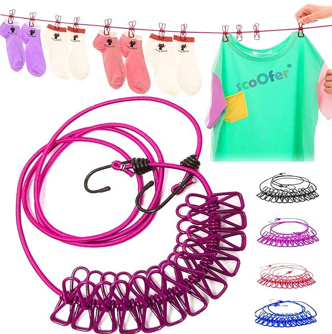 Travel%20Clothesline,%20Elastic%20Washing%20Line,%20Adjustable%20Clothes%20Rope,%20Portable%20Windproof%20Clothes%20Line%20with%2012%20Wire%20Clips,%20for%20Camping%20Travel%20Clothes%20Laundry%20Drying%20Outdoor%20Durable%20Portable%20Outdoor%20Travel%20Clothesline%20Rope%20Clothes%20Hanging%20Hook,%208%20Feet%20Stretcha%20-%20Image%202