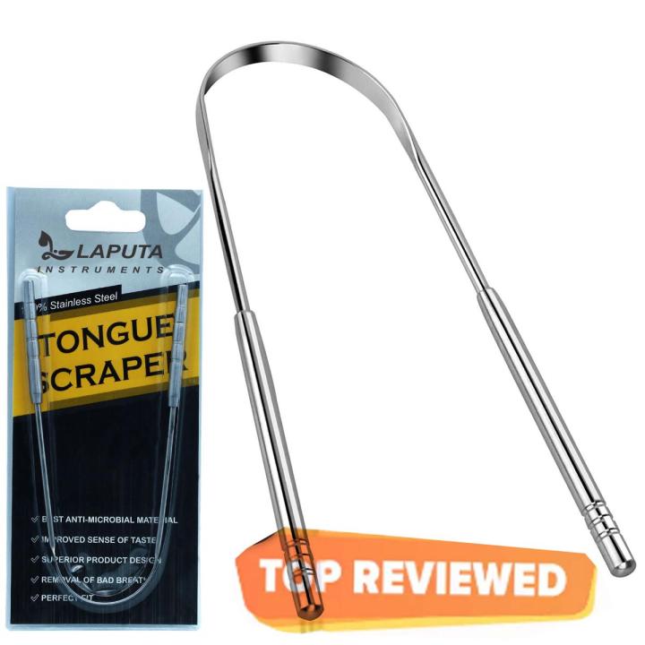 LAPUTA INSTRUMENT Tongue Cleaner Bad Breath Treatment Stainless Steel Metal Tongue Cleaner Scraper Oral.Dental Pick Tools Plaque Tartar Remover Stainless Steel Dental Teeth Whitening Cleaning Oral Care Kit Professional Hygiene Tool Set with Tooth Scraper
