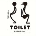 Removable Sticker  Bathroom Sign - 3D Toilet & Washroom Door Indicator For Restaurants, Cafes, And Malls - Unisex Black Restroom Symbol. 