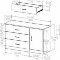 Antique Brown Polished Wooden Chest of Drawers: Oak Wood Elegance for Living Room and Bedroom Storage. 