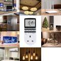 Uk Plug Digital Timer Plug Socket, Electrical Programmable Plug In Timer Switch For Light, B And More, With Large Lcd Display And Anti-Theft Random Mode, 13A/2900W Max. 