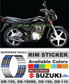 Wheel Stickers for SUZUKI GD-110 Rim Reflector Tape Motorcycle Decals Graphics 17". 
