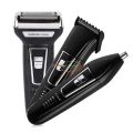 Professional KM-1407 Kemei 3 In 1 Electric Rechargeable Hair Shaver, Trimmer For Men - Black. 