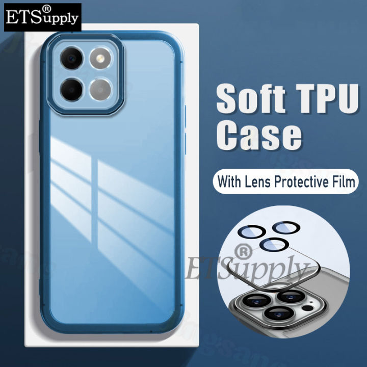 Phone case Honor X6A Back cover Shockproof Anti-fall Camera Protection with Lens Film Soft Silicone TPU for Honor X6A cases