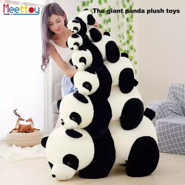 Meettoy Panda Bear Stuffed Toy Big Size 24CM 40CM 50CM Animal Panda Doll Cute Soft Pillow Cartoon Boneka Panda Besar Plush Toy for Kids Girls Baby Birthday Gift