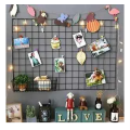 35CM Metal Wall Grid Organizer Photo & Plant Hanger for Minimalist Room Decor Mesh Wall Panel. 