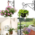 Iron Garden Wall Hanging Stand - Flower Plant Pot Bracket Hook Shelf Stand Holder - hanging light stand. 
