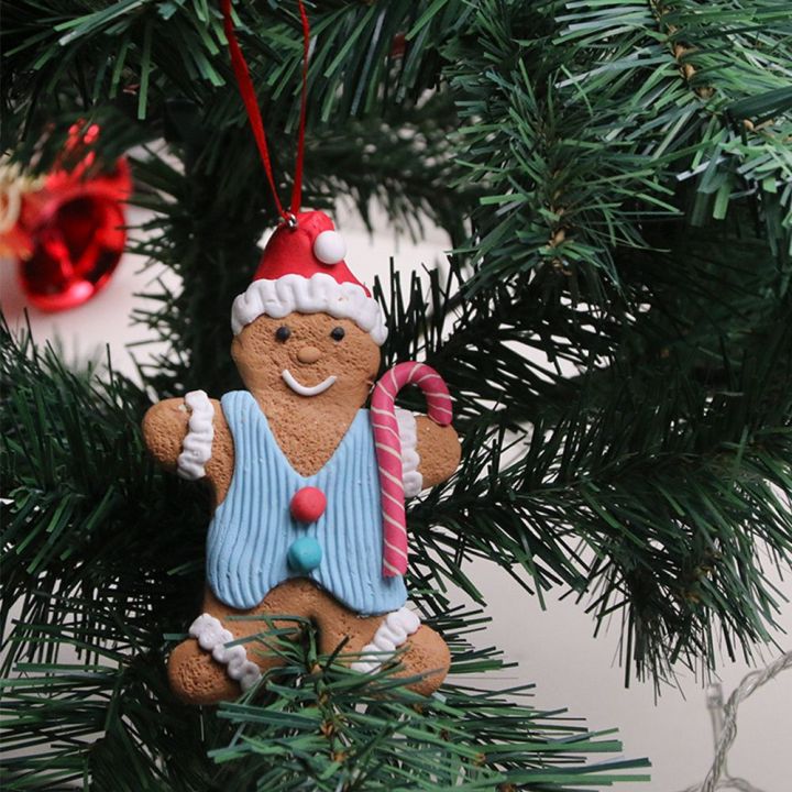 Home Decoration Xmas New Year Christmas Tree Ornaments Gingerbread Man Pendant Resin