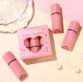 3Pcs Heart Shape Matte High Shine Lipstick Heart Shaped Velvet Smooth Lipstick Long Lasting & Waterproof. 