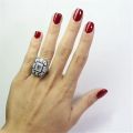 Milangirl Luxury Big Square Rings for Women Jewelry Wedding Crystal Zircon Anel Engagement Anillos Statement Ring s. 
