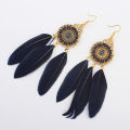 Earring Elegant Delicate Vintage Feather Eardrop for Dressing Room. 