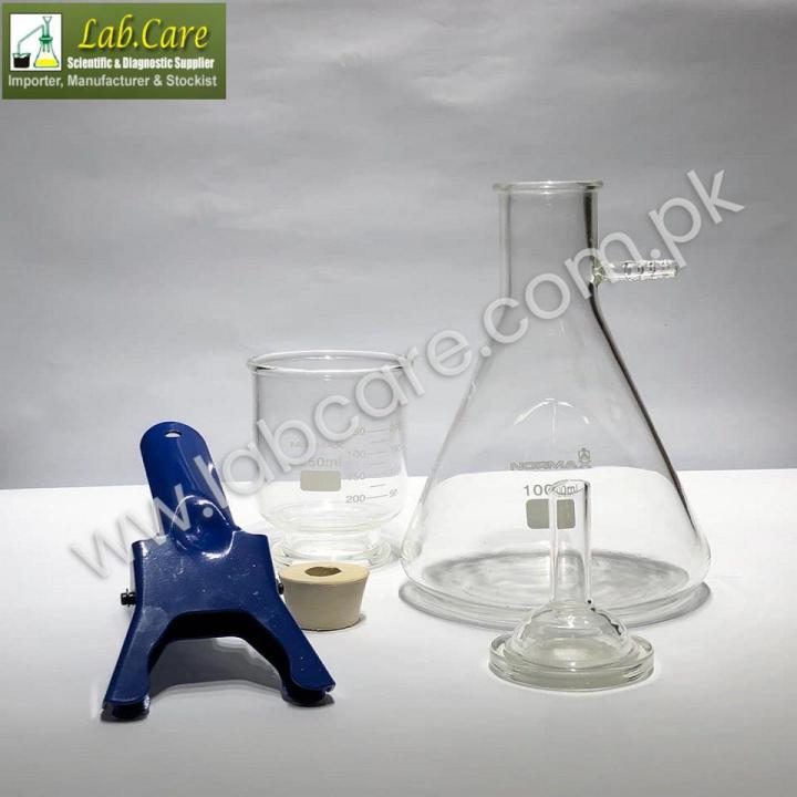 Normax Glass Filtration Apparatus  manifold, Borosilicate Glass Vacuum Filtration Assembly Filter Kit with 1000 ml Filtering Flask and 250 ml with Rubber cook, Graduated Funnel