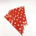 RED POLKA DOT THEME BUNTINGS - RED POLKA DOT FLAGS BANNER - PACK OF 10. 