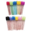 purple-50 pcs/set Eyebrow Mascara Wand Eyelash Spoolie Brushes Mix Disposable Lash Wands Eyelash Extension Brush Makeup Tools. 