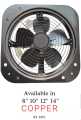 Exhaust Fan Fully Metal Body Black 1 Year Warranty Exhaust Fan 99.9% pure Copper Winding. 