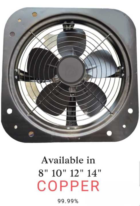 Exhaust Fan Fully Metal Body Black 1 Year Warranty Exhaust Fan 99.9% pure Copper Winding