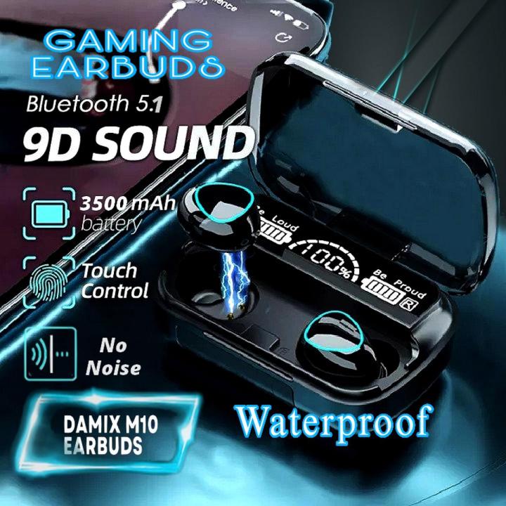 M10 Earbuds | Original Damix M10 TWS Wireless Earbuds   |   Bluetooth 5.1  |   Noise Cancellation   |   3500 mah Battery   |   Waterproof   |   Gaming Earbuds