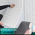 Pack of 3 Self-Adhesive 3D Foam Sheet For Brick Wall PE Foam Sheet Wall Sticker Brick Wall Sheet for Living Room Kitchen Bathroom. 