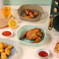 2Pcs Air Fryer Silicone Basket Silicone Mold Airfryer Oven Baking Basket Tray Pizza Fried Chicken Pan Liner Accessories. 