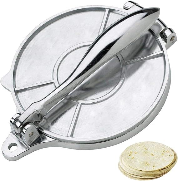 Tortilla Press Roti Maker,Aluminum Alloy Taco Press with Ergonomic Rotating Handle for Tortillas,Tacos,Burritos,Pizza and Dough
