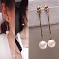 Gold Pearl Long Girls Earrings Stylish Jewellery. 