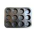 12 Cupcake Baking Tray - Grey. 