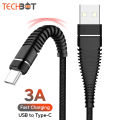 TechBot USB Type-C Cable - 2A Nylon Braided USB C Cable - QC 3.0 Fast Charge Premium Data Cable for Samsung/Xiaomi/Huawei/HTC/Infinix - 1 Meter. 