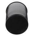 Office living room household round black paper trash can mesh waste bin wire metal decorative waste paper bin. 