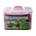 Limon 8 persons Picnic Set 85-Pieces Plastic  Party ( Iran ) Pink White Gray Beige. 