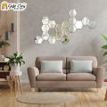 Gift City Presents Silver Acrylic Hexagon Mirror Wall Sticker Sets, 3D Wall Stickers, DIY Geometric Removable Acrylik Mirror Wall Decal, Personalized Art Hexagonal Mirror for Home Living Room Bedroom Decoration. 