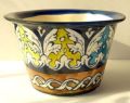 Blue Pottery Plant Pot Handmade/ Hand painted, Height: 3.5 Inches. 