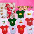 Baby Milestone Onesie Fast Food Theme Jollibee Mcdo Chowking Pizza Hut Greenwich Baby Romper. 